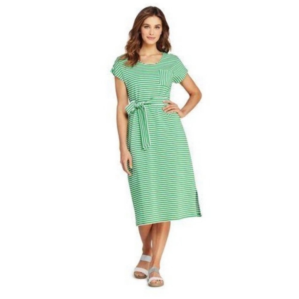 Lands End • Green Midi T-shirt Dress • Womens Size Small